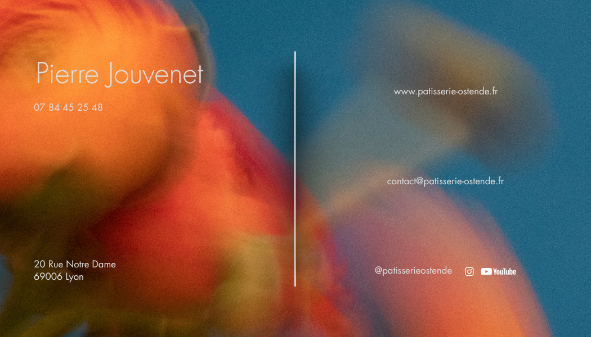Patisserie Ostende back business card